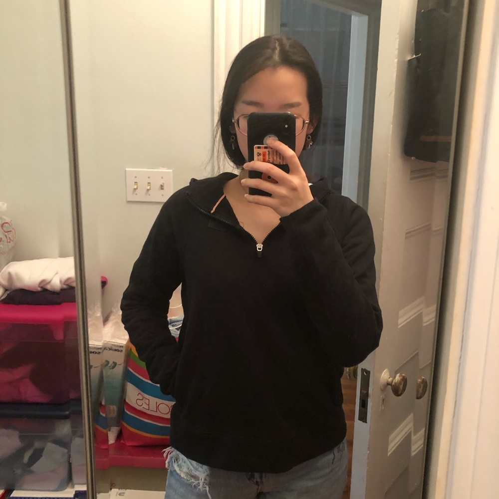 Abercrombie hooded quarter zip pullover (w pocket)